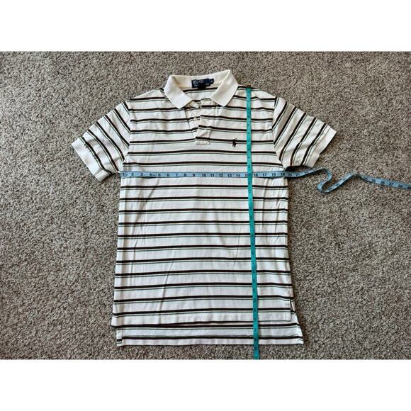 POLO by Ralph Lauren short sleeve collared shirt, size M, cream, brown & green - Picture 4 of 9